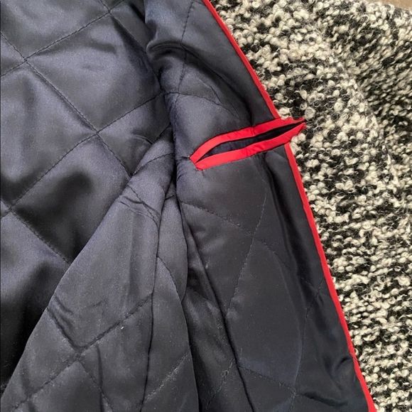 J Crew Lodge Coat, black/ ivory  boucle, Italian wool blend, size 0 P - Picture 12 of 14